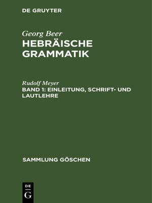 cover image of Einleitung, Schrift- und Lautlehre